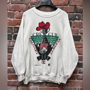 Vintage Starter CFL Grey Cup Calgary 1993 Graphic Crewneck Sweater Medium